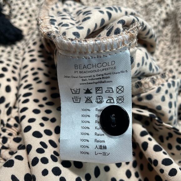 BeachGold Romper Womens Extra Large Beige Cheetah Animal Print Anthropologie - Picture 4 of 11